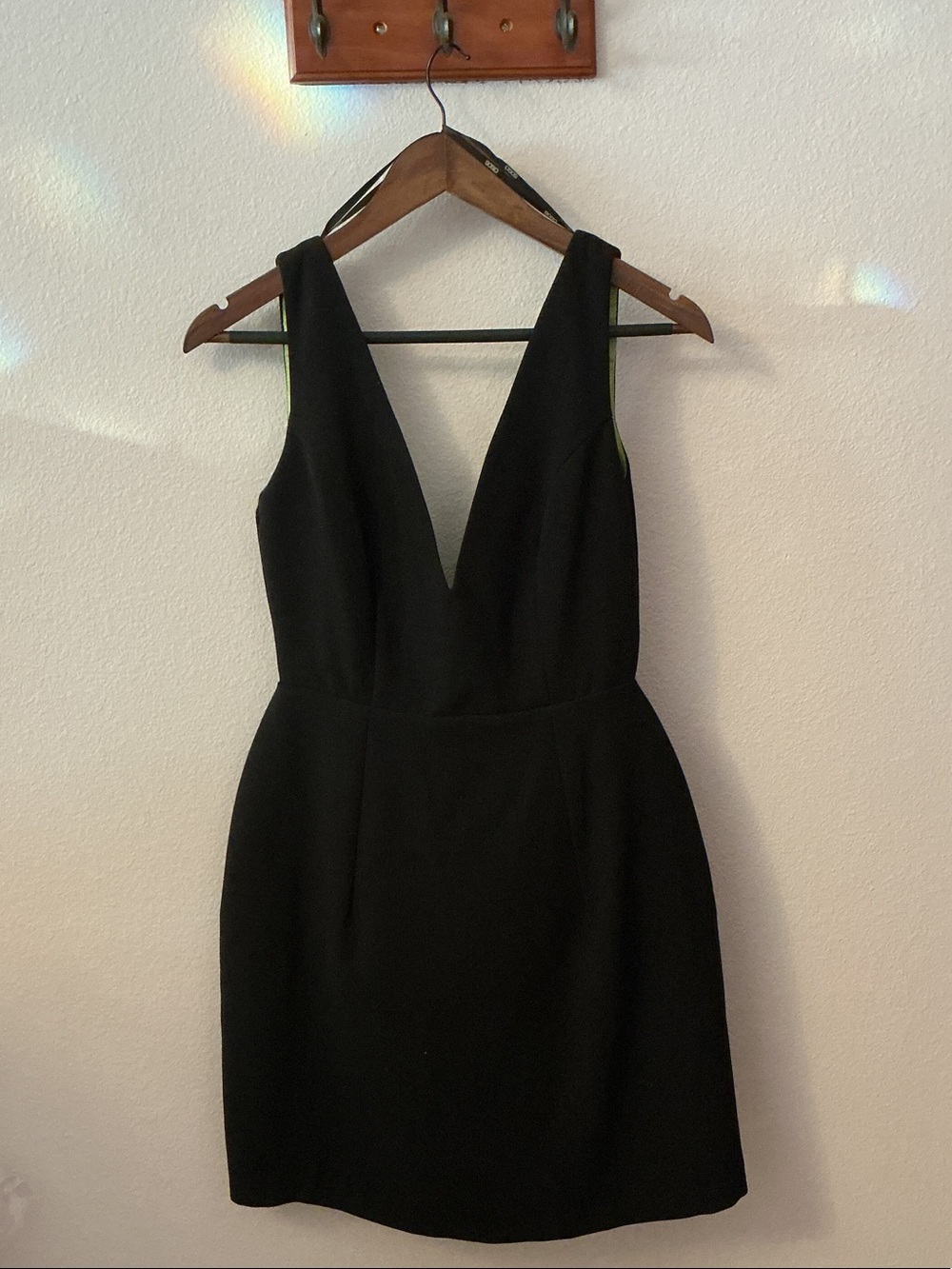ASOS Black Deep V Mini Dress